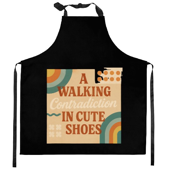 A Walking Contradiction in Cute Shoes - Retro Kitchen Aprons