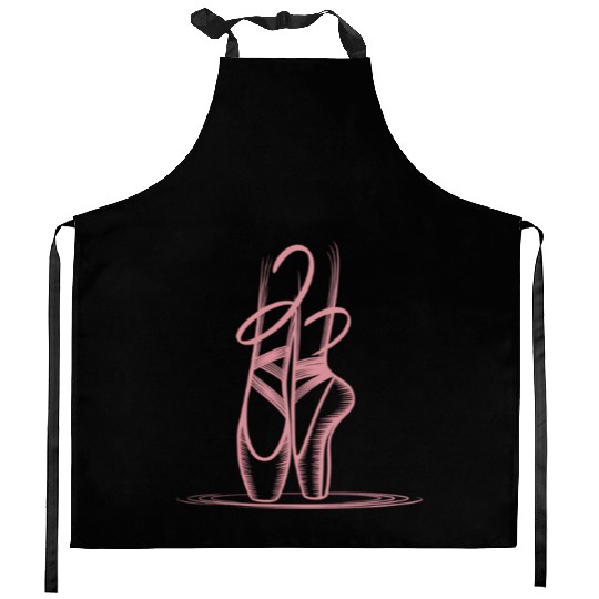 Stylized Ballerina Dancer Ballet Shoes Kitchen Aprons