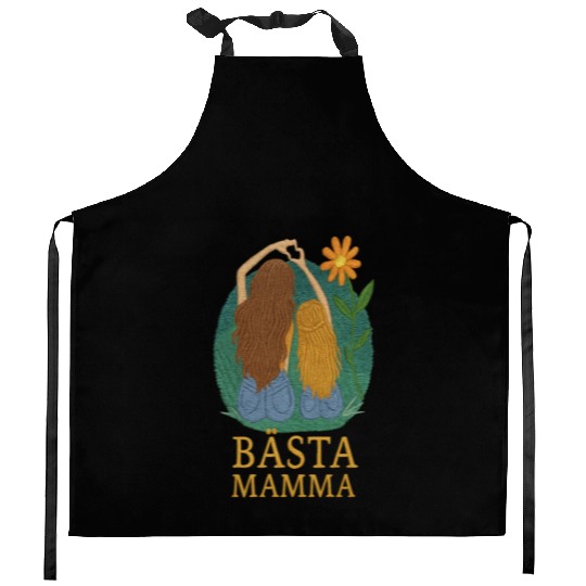 Best Mom Embroidered Style - Mother and Daughter Kitchen Aprons