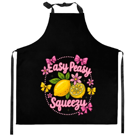 Preppy Lemon Summer Lemon Coquette Kitchen Aprons