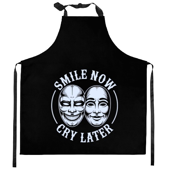 Smile Now Cry Later Ink Kitchen Aprons