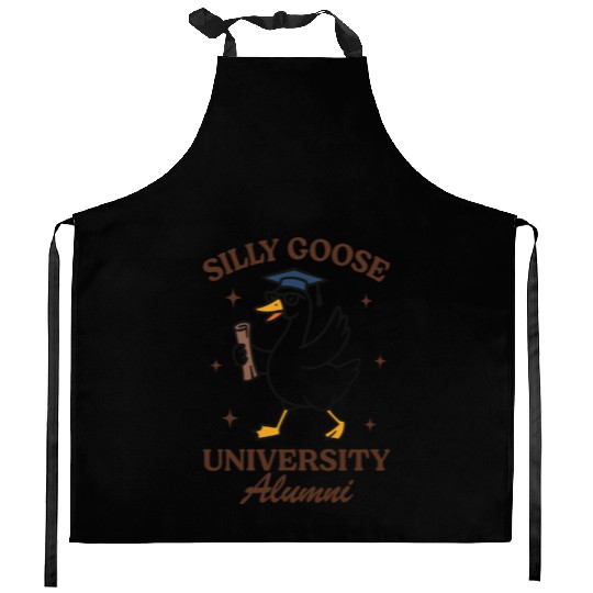 Silly goose university alumni Kitchen Aprons