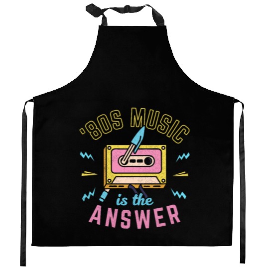 80s Music Is The Answer Kitchen Aprons