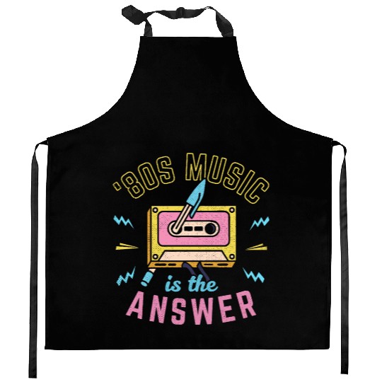 80s Music Is The Answer Kitchen Aprons