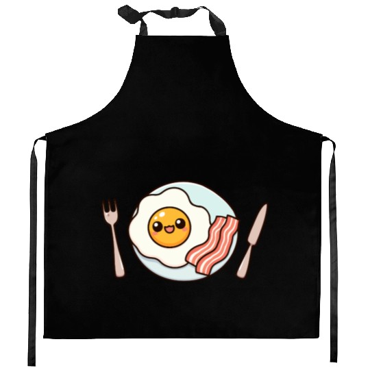 Whimsical Sunny Side Fried Egg Design Kitchen Aprons