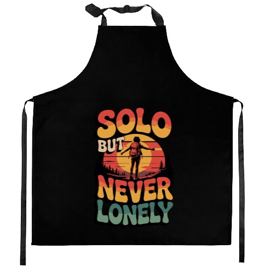 Solo But Never Lonely Hiking Nature Adventure Desi Kitchen Aprons