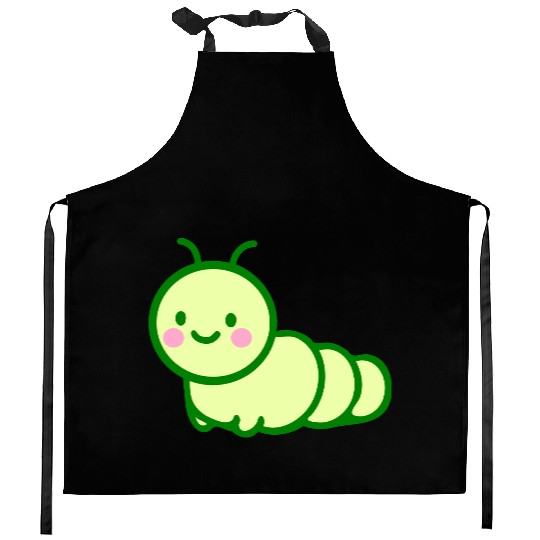 Cute Green Caterpillar- Adorable Insect Lover Kitchen Aprons