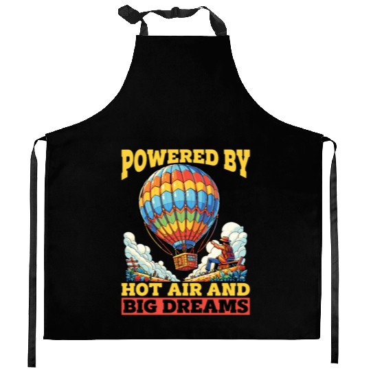 Hot Air Ballooning Powered By Hot Air Balloonist Kitchen Aprons
