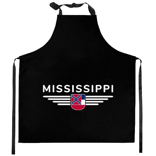 Mississippi State Flag Emblem Design Kitchen Aprons
