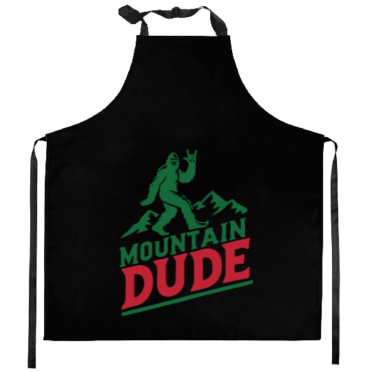 Mountain Dude Bigfoot Hiker Bigfoot Camp Kitchen Aprons