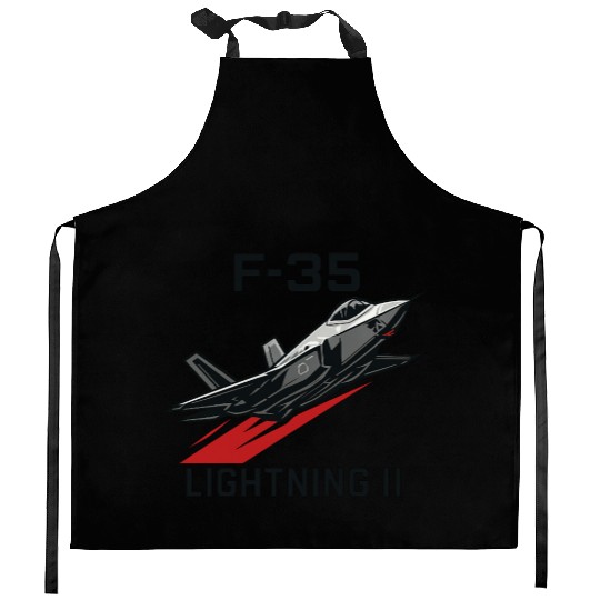 F-35 Lightning II Stealth Fighter Jet Art Kitchen Aprons
