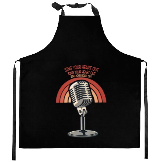 Sing Your Heart Out Microphone Crooner Retro 50s Kitchen Aprons