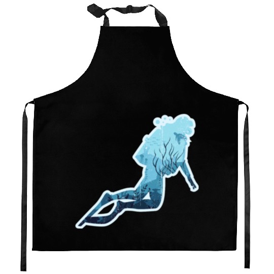 Scuba Diving Kitchen Aprons