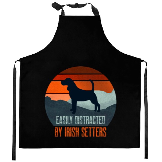 Easily Distracted By Irish Setters Dog Walking Kitchen Aprons