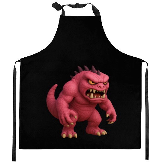 Red Power Monster Kitchen Aprons