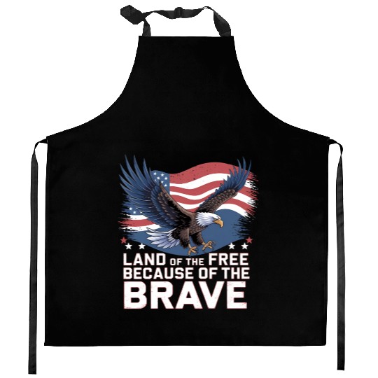 Land of the Free Because of the Brave Kitchen Aprons