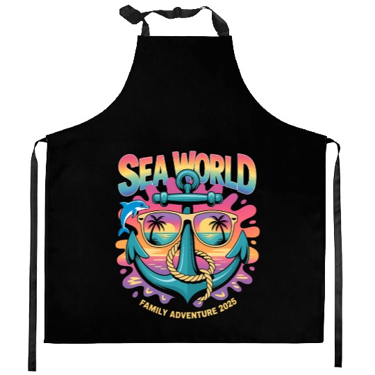 Sea World 2025 Ocean Explorer Memories Family Kitchen Aprons