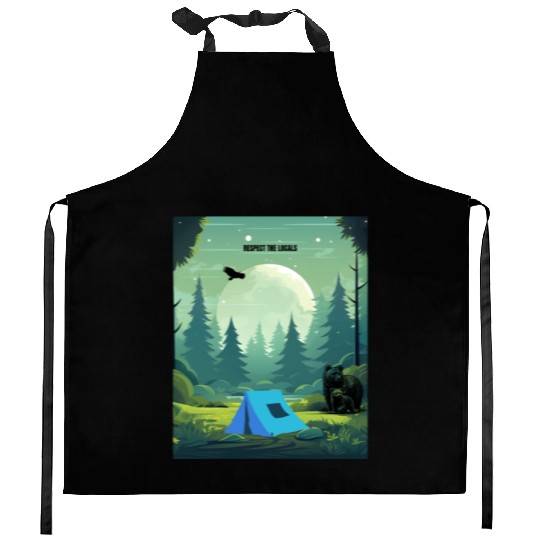 Respect the Locals – Wilderness Camping Warning Kitchen Aprons