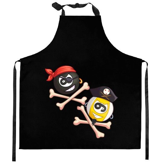 8-ball & 9-ball pirate duo (Pocket) Kitchen Aprons