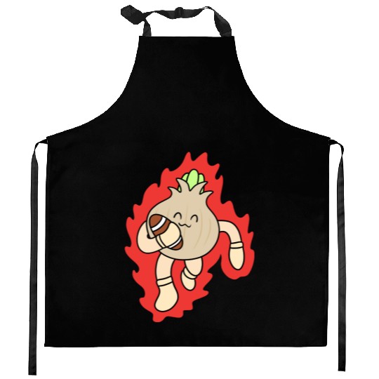 Cute rugby onion Kitchen Aprons