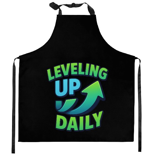 Level Up Daily – Gamer Mindset Streetwear Kitchen Aprons