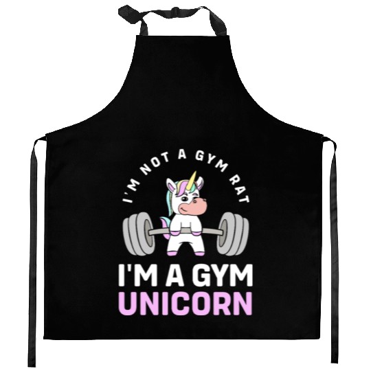 Workout Gym Unicorn Kitchen Aprons