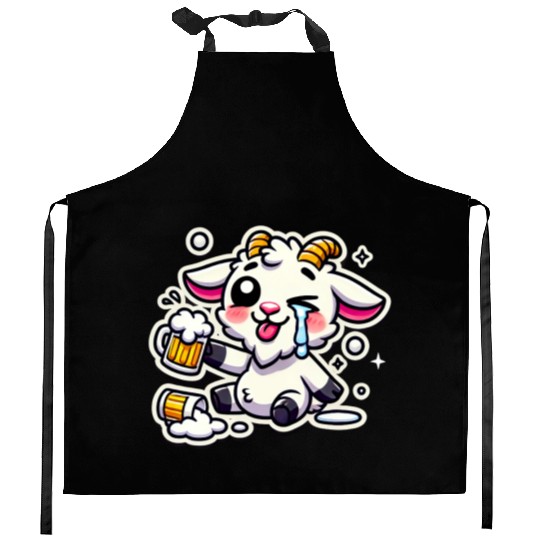 Drunk Wasted Hangover Goat Kitchen Aprons