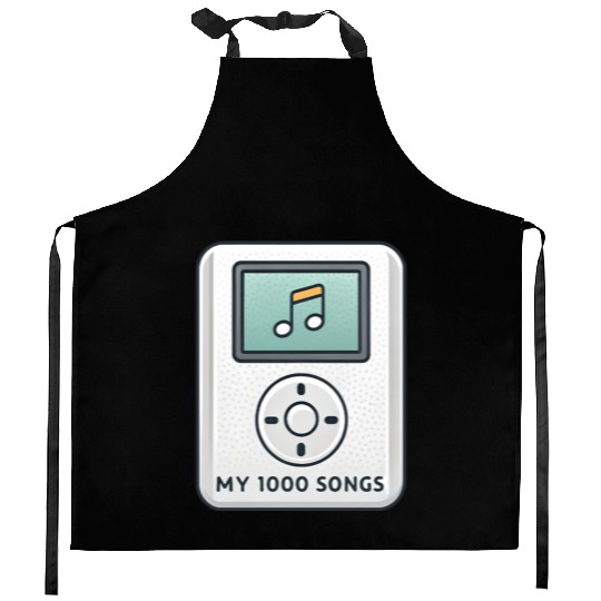My 1000 Songs MP3 Player Retro 2000s Y2K Kitchen Aprons
