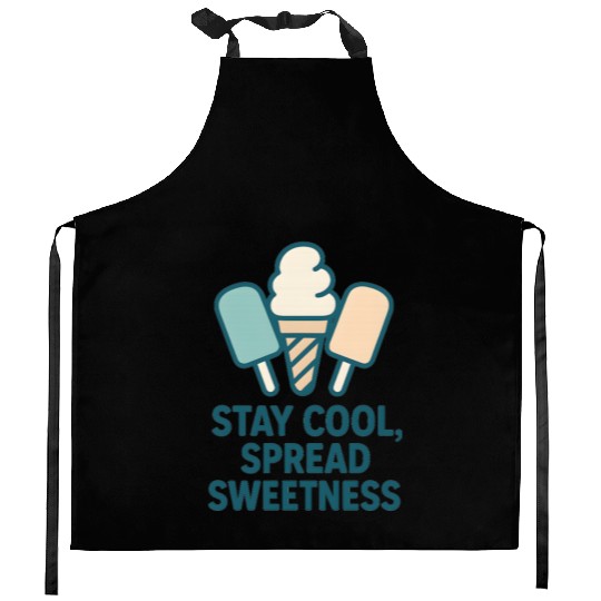 Stay Cool, Spread Sweetness Cute Ice Cream Cone Kitchen Aprons