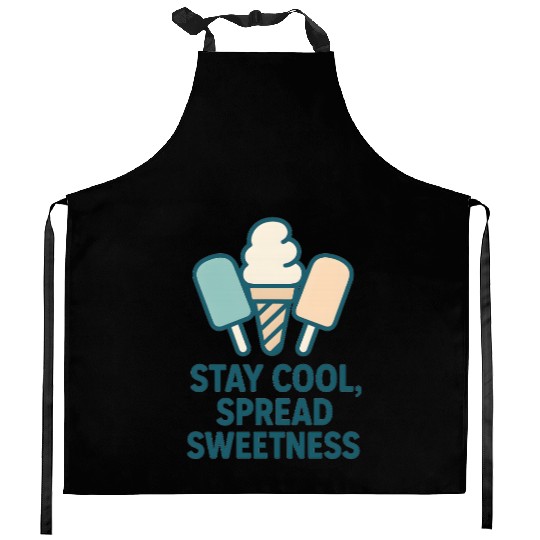 Stay Cool, Spread Sweetness Cute Ice Cream Cone Kitchen Aprons