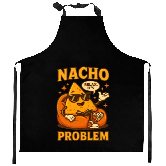 Funny Nacho Pun – Relaxed & Cheesy Vibes Kitchen Aprons