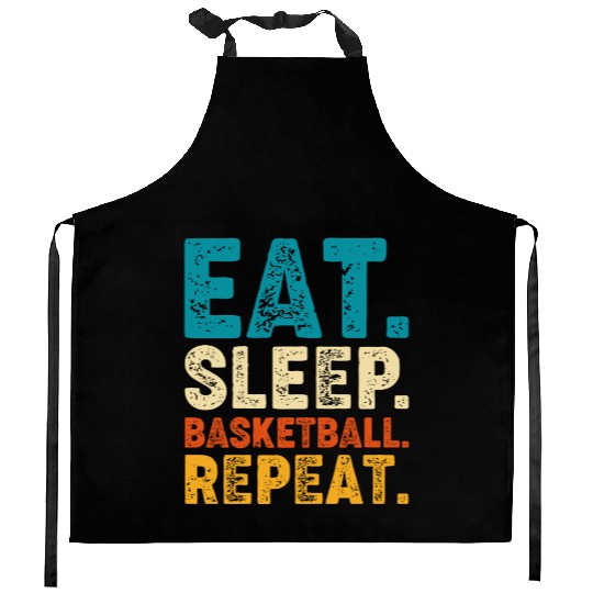 Eat Sleep Basketball Repeat Retro Vintage Kitchen Aprons
