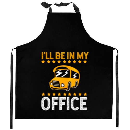 Funny School Bus Drivers Yellow Bus Kitchen Aprons