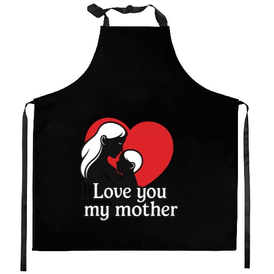 GOZZAL – "I Love You My Mother" Kitchen Aprons – Unisex /