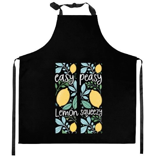 Easy Peasy Lemon Squeezy Cute Lemon Art Kitchen Aprons