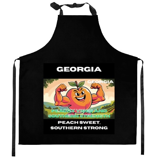 Georgia Peach State Art Kitchen Aprons