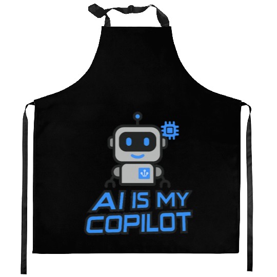 AI Robot & Tech Humor – AI Is My Copilot Kitchen Aprons