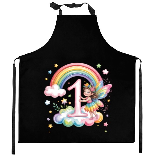 Magical Rainbow Fairy Elf 1st Birthday Girl Kitchen Aprons