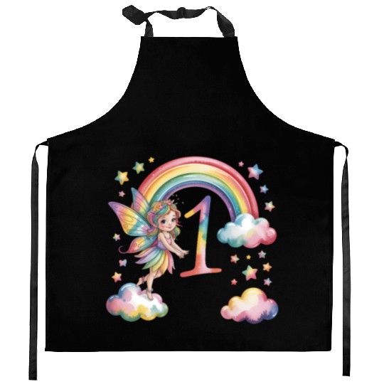 Magical Rainbow Fairy Elf 1st Birthday Girl Kitchen Aprons