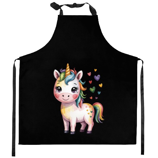 Believe in Magic – Cute Rainbow Unicorn Fantasy Kitchen Aprons