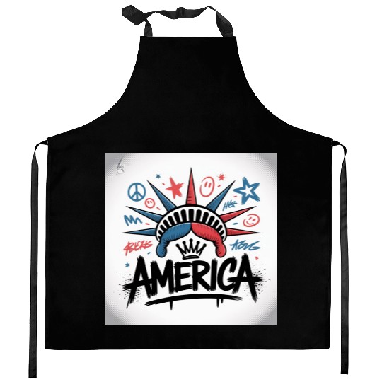 Statue of Liberty USA Graffiti Zero Limit Brand Kitchen Aprons