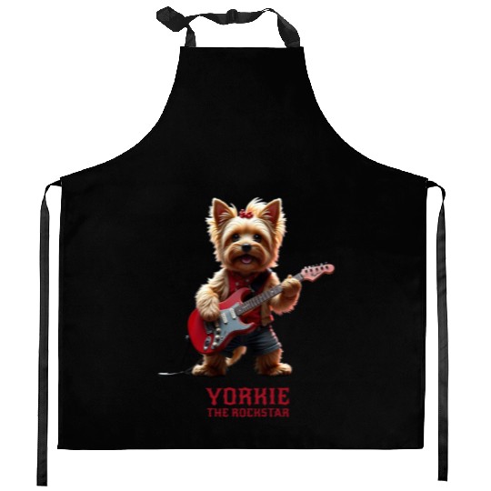 Yorkie the Rockstar Kitchen Aprons