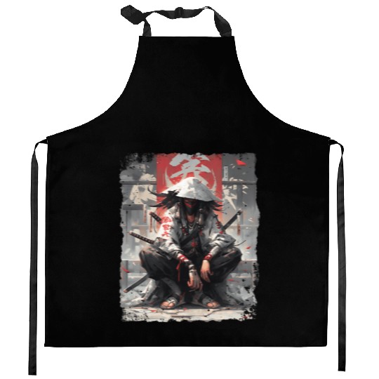 Samurai Sword Katana Ninja Japan Manga Anime Kitchen Aprons