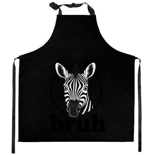 Funny zebra sarcastic humor internet meme Kitchen Aprons