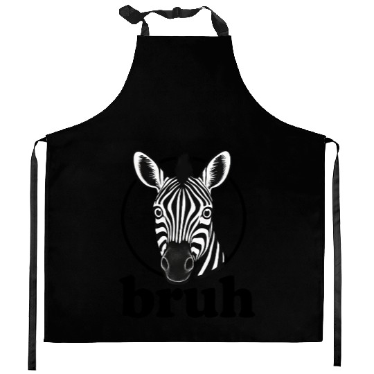 Funny zebra sarcastic humor internet meme Kitchen Aprons