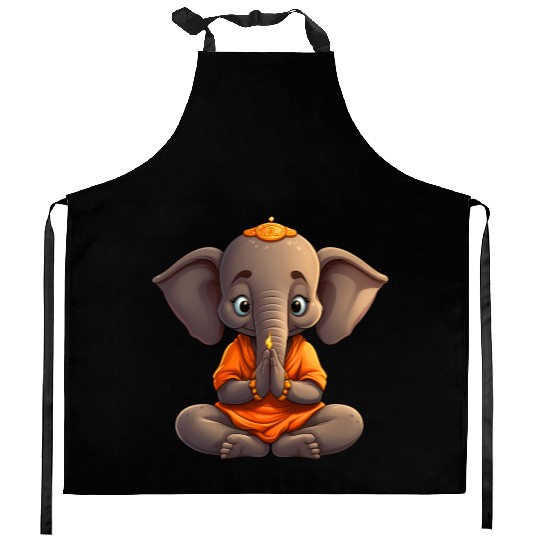 Elephant Yoga Kitchen Aprons