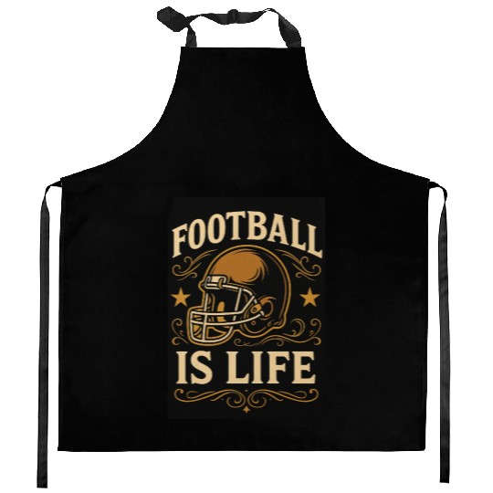 football is life Kitchen Aprons