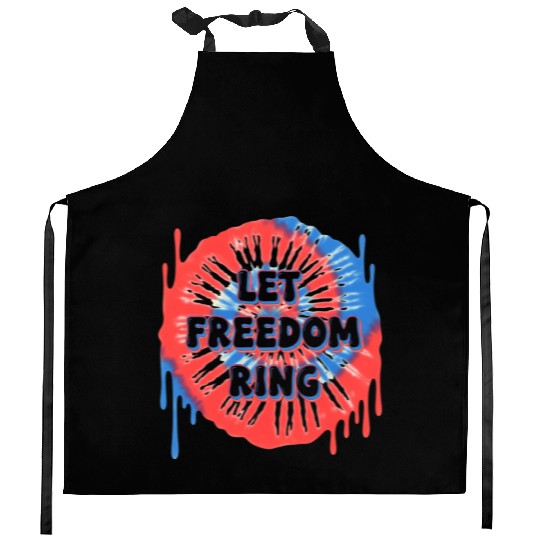 Let Freedom Ring: Bold 4th of July Tie-Dye Design Kitchen Aprons