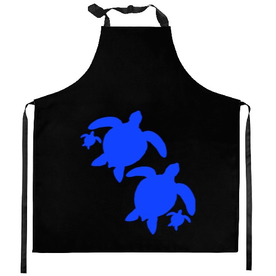 Water turtle family 2 children parents mom dad Kitchen Aprons
