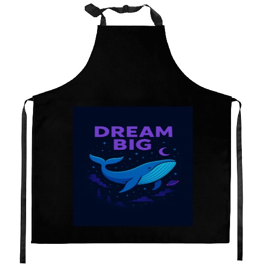 Dream Big Whale Nightscape Design Kitchen Aprons